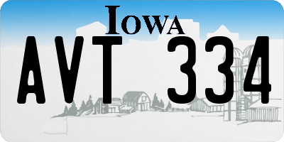 IA license plate AVT334