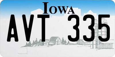 IA license plate AVT335