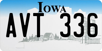 IA license plate AVT336