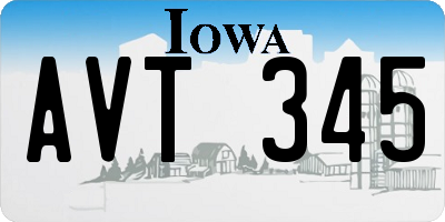 IA license plate AVT345