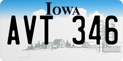 IA license plate AVT346