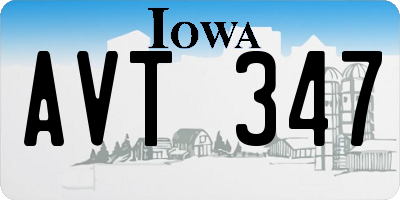 IA license plate AVT347
