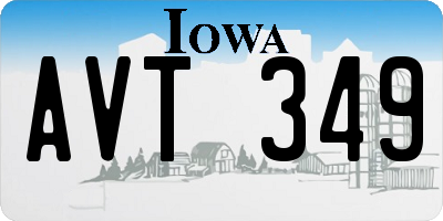 IA license plate AVT349