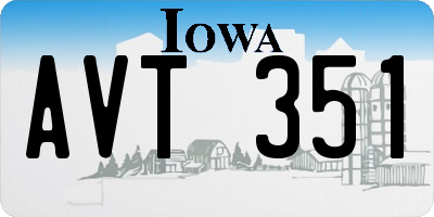 IA license plate AVT351