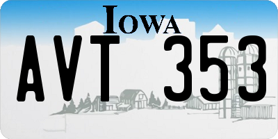 IA license plate AVT353