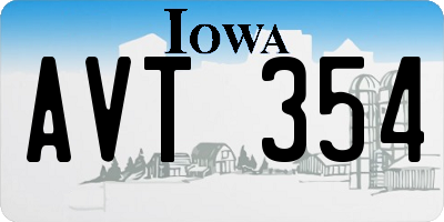IA license plate AVT354