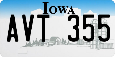 IA license plate AVT355