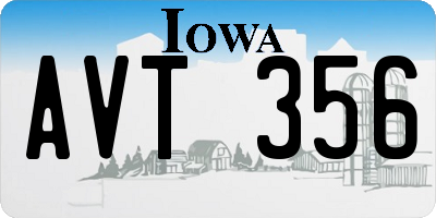IA license plate AVT356