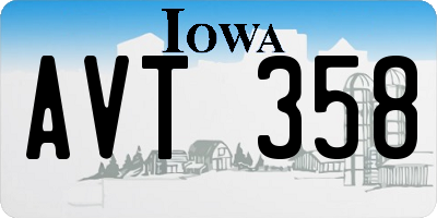 IA license plate AVT358