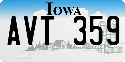IA license plate AVT359
