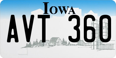 IA license plate AVT360