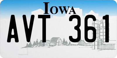 IA license plate AVT361