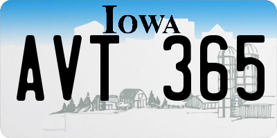 IA license plate AVT365