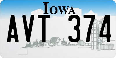 IA license plate AVT374