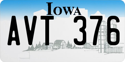 IA license plate AVT376