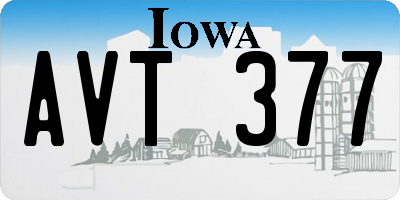 IA license plate AVT377