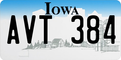 IA license plate AVT384