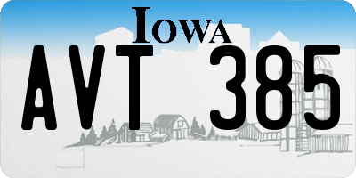 IA license plate AVT385