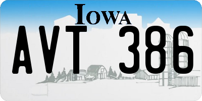 IA license plate AVT386