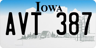IA license plate AVT387