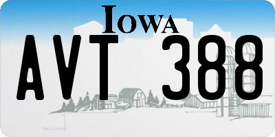 IA license plate AVT388