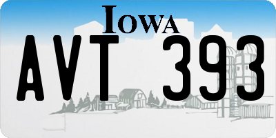 IA license plate AVT393