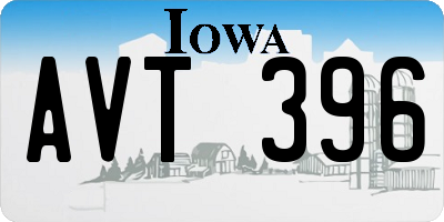 IA license plate AVT396