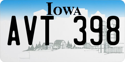 IA license plate AVT398