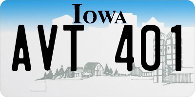 IA license plate AVT401
