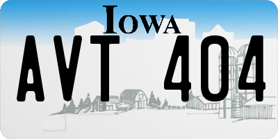IA license plate AVT404