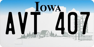 IA license plate AVT407