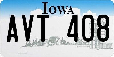 IA license plate AVT408