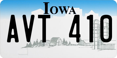 IA license plate AVT410