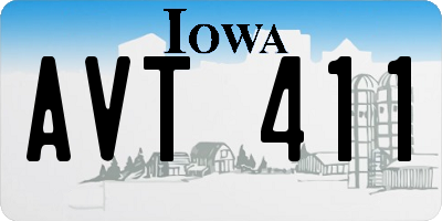 IA license plate AVT411