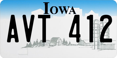 IA license plate AVT412