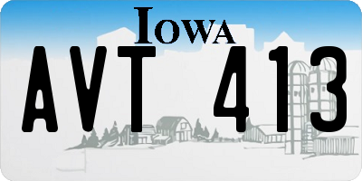 IA license plate AVT413