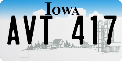 IA license plate AVT417