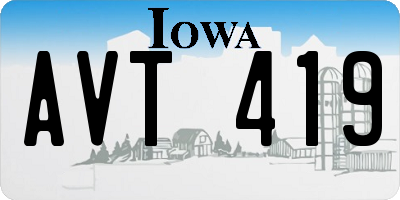 IA license plate AVT419