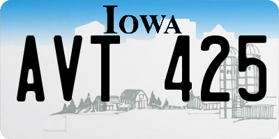 IA license plate AVT425