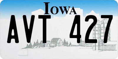IA license plate AVT427