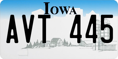 IA license plate AVT445