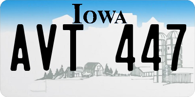 IA license plate AVT447