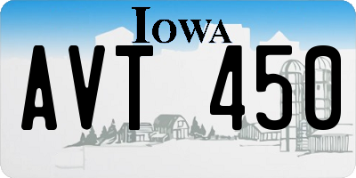 IA license plate AVT450