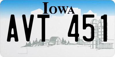IA license plate AVT451