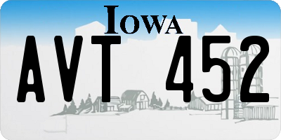 IA license plate AVT452
