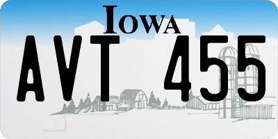 IA license plate AVT455