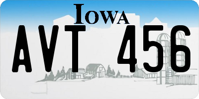 IA license plate AVT456