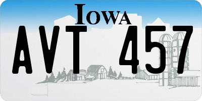 IA license plate AVT457