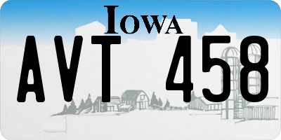 IA license plate AVT458