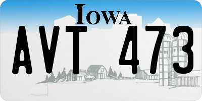 IA license plate AVT473